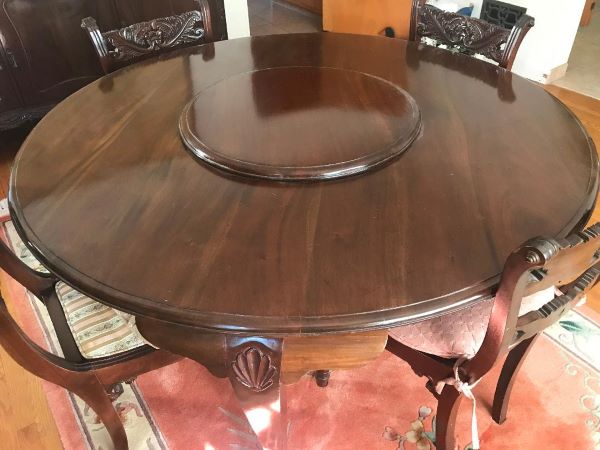 Beautiful Mahogany Table and Chairs From Sri Lanka – For Sale in Los Angeles