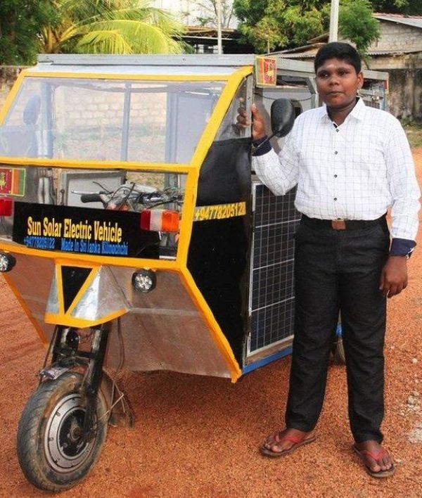 Sri Lankan Teenager Builds solar power tuk tuk