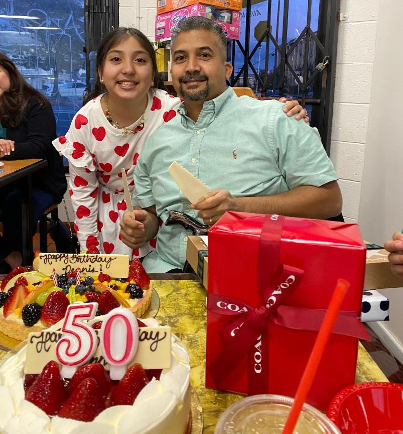 Dennis Andre Rutnam of Arleta, Ca. Celebrated his 50th Birthday with Family and friends (Here with daughter Maddy)