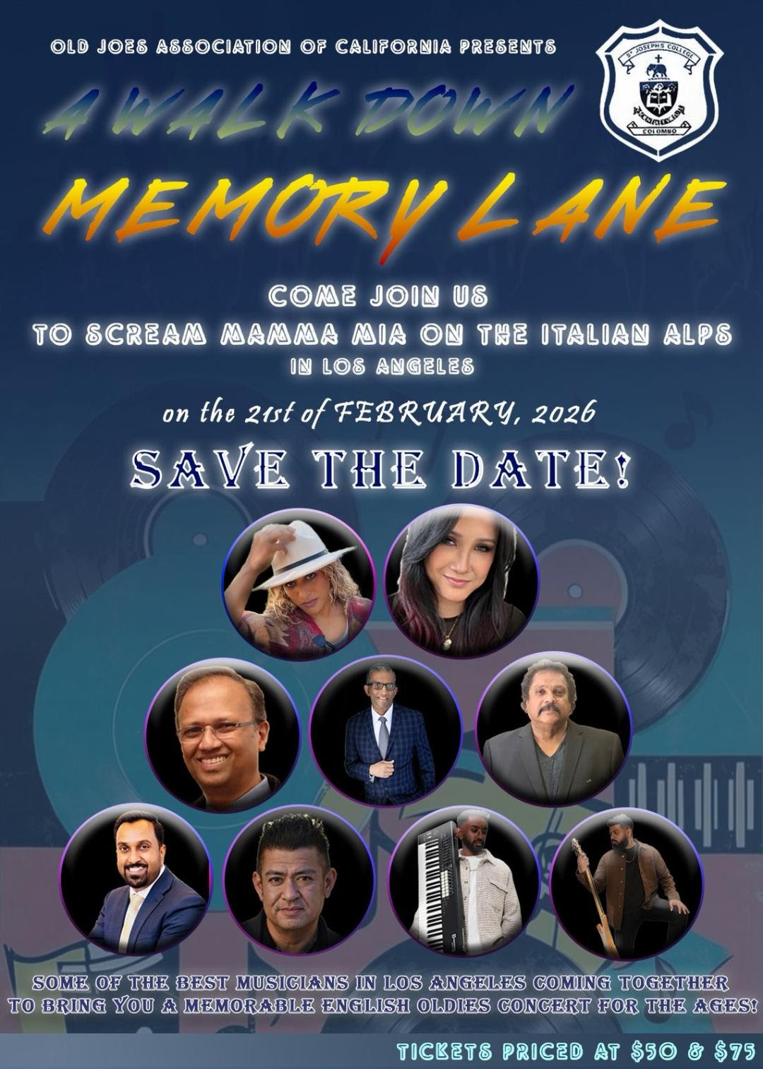Old Joes Association of California Presents " A Walk Down Memory Lane" Saturday, February 21st, 2026 Save The Date!