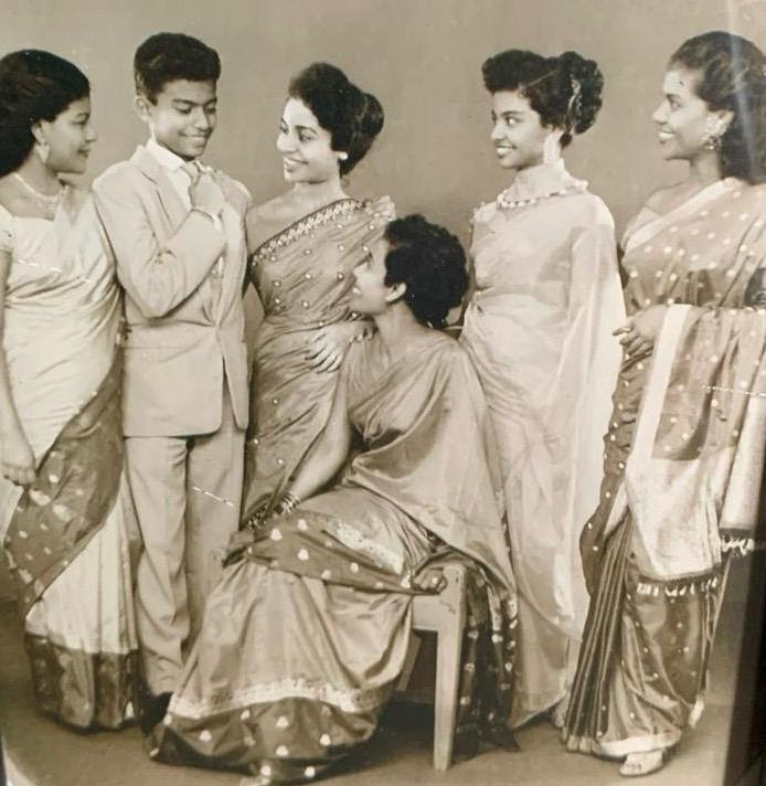 Beautiful Classic Photo taken at Donald's Studio Colombo of handsome Dennis Rutnam (16) being admired by family (Circa 1960) 