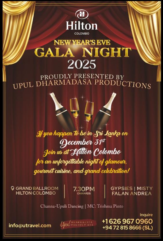 New Year's Eve Gala Dinner Dance at the Colombo Hilton