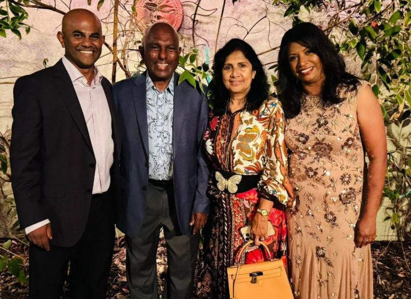 Viraj de Silva of Los Angeles, Ca. celebrated his 50th Birthday. This is a birthday photo with father Malraj and mother Ranjanie and wife Thushara 