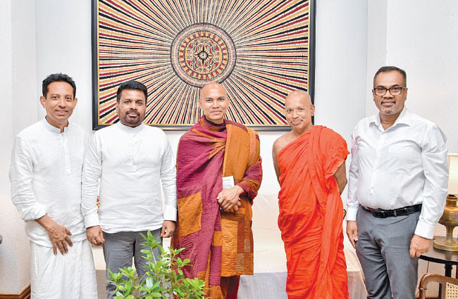 Ven. Pannakara Thera meets President AKD following ‘Ehipassiko’ Peace Walk "Appreciates presentation of a sacred sapling of Jaya Sri Maha Bodhi to ‘Dhammachetiya’ project in Texas"