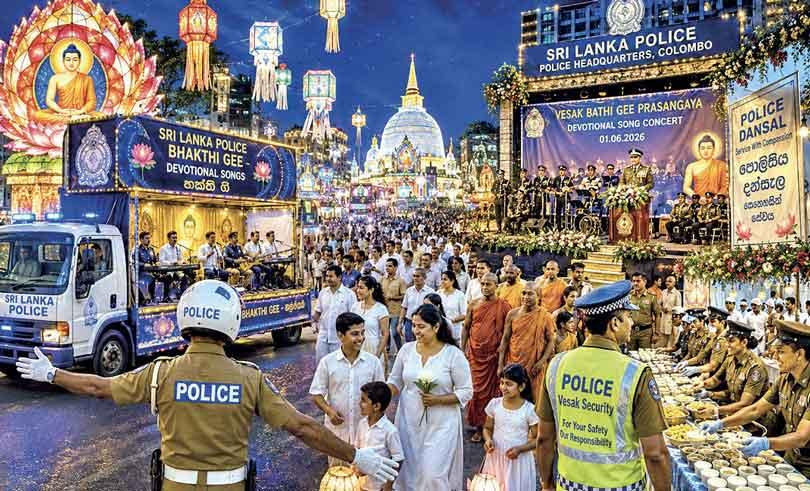 Sri Lanka Police Unveil Extensive Security Measures and Mobile Devotional Song Circuits to Safeguard the Serenity of Vesak